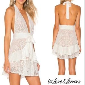 For Love & Lemons Lily Lace Mini Dress Size M